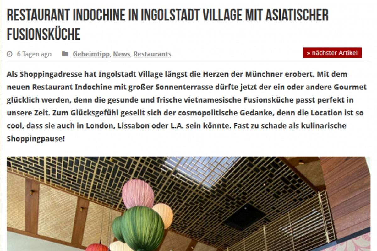 INDOCHINE Exklusiv-Muenchen.de berichtet