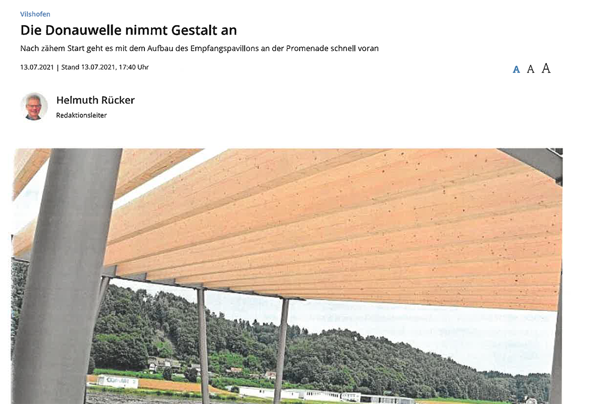 Vilshofen; Architekturbüro Haller; Schiffsanlegestelle; Donauwelle; Architektur; Design; Regensburg